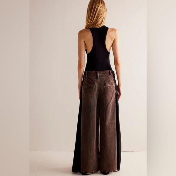 NWT We The Free Gwyneth Low-Rise Wide Leg Jeans brown Sz 28 Low Rise Wide flare - Picture 12 of 14